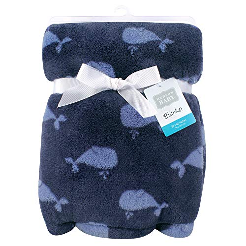 Image of Hudson Baby Unisex Baby Super Plush Blanket, Whale, One Size