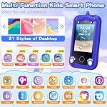 Enfants Smart Phone pour les garçons, Cadeaux d'anniversaire de Noël pour les filles Âge 3-10, Apprentissage des tout-petits Jouer Cell Toy Téléphone avec double appareil photo, Jeu, Joueur de musique