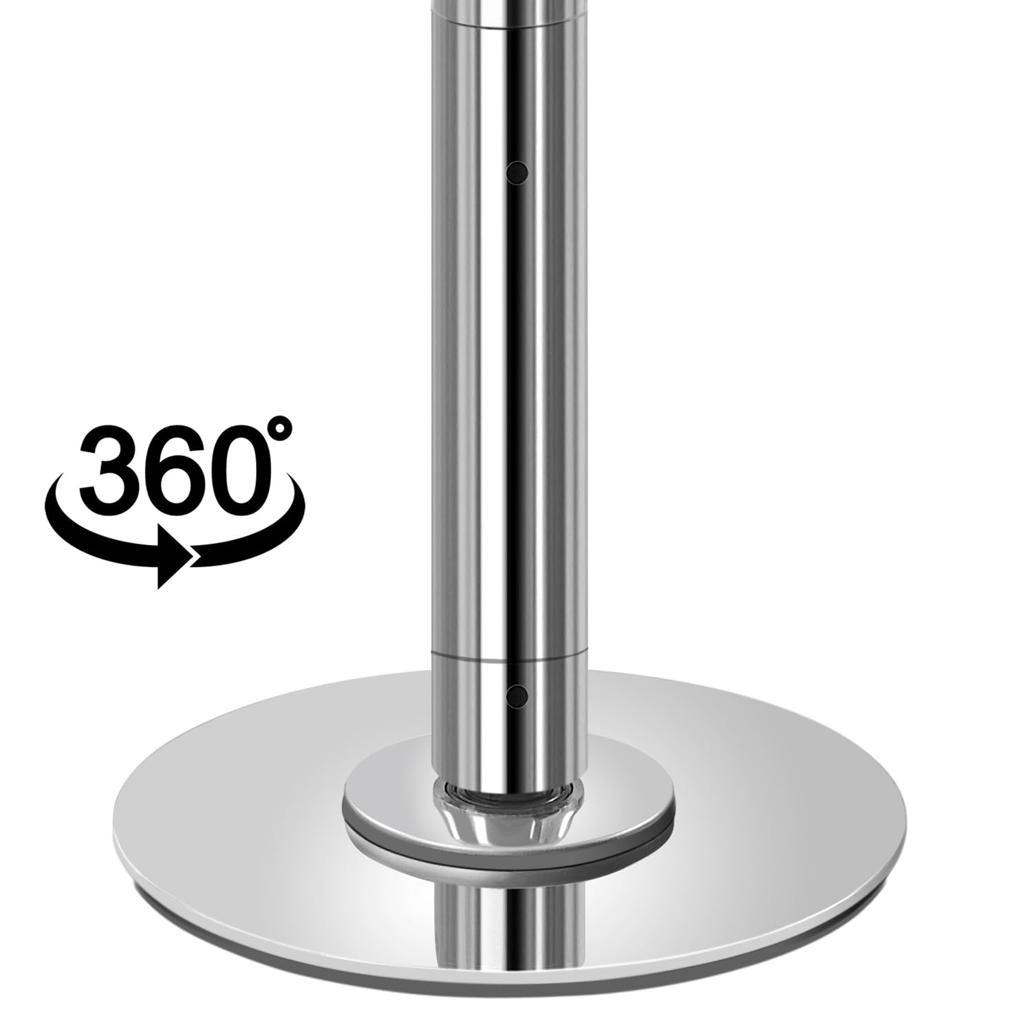 Abician Barre de Pôle Dance Professionnelle 45 mm Hauteur Réglable 225 cm à 274,5 cm Statique et Rotation Chargeable jusqu'à 200 kg