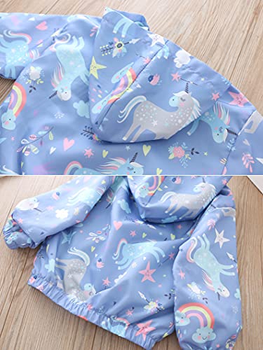 Little Hand Toddler Girls Unicorn Spring Fall Outerwear Windbreaker Blue Jackets Coat 7-8 Years #TOP6