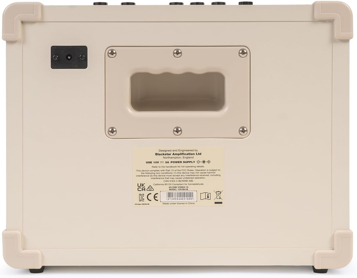 สูงสุด view of the Blackstar IDCORE V4 amplifier control panel, showing knobs and inputs.