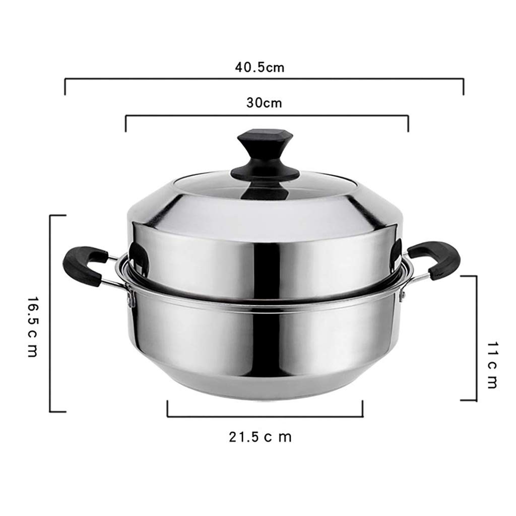 Dampfgartopf aus Edelstahl mit Dampfeinsatz und belüftetem Glasdeckel-Set – sicher und langlebig