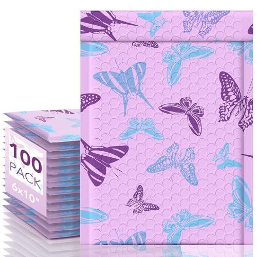 Fuxury Bubble Mailers 6x10" Pinkish-Purple Padded Envelopes 100 Pack by Fuxury - Used condition - US$24.19