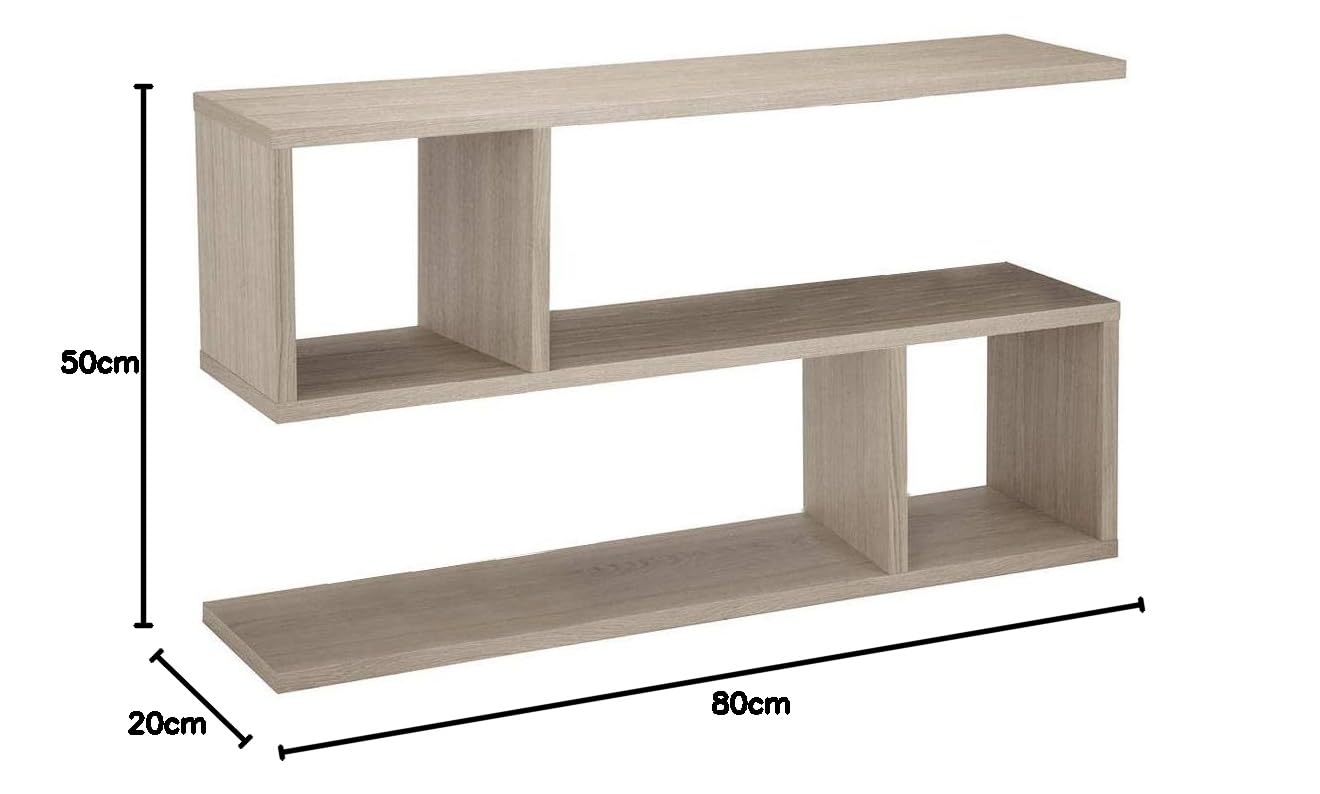 Libreria Bassa 4 Ripiani In MDF 45x40x55 Cm, Design Moderno, Tavolino Laterale Per Soggiorno E Ufficio, Colore Quercia