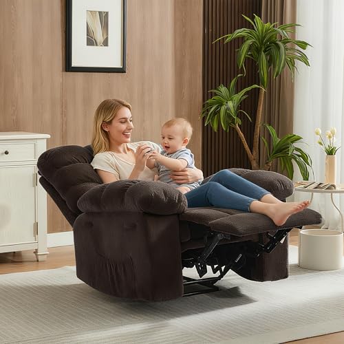 Sillón reclinable ergonómico marrón oversize miniatura 2