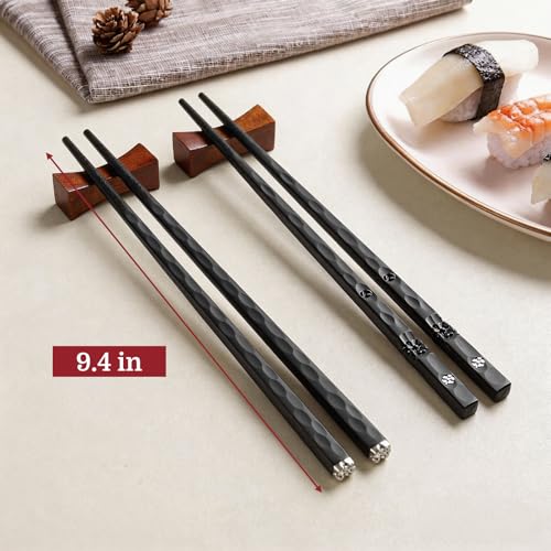 Image of HIWARE 10 Pairs Fiberglass Chopsticks - Reusable Chopsticks Japanese Style Dishwasher Safe, 9 1 /2 Inches