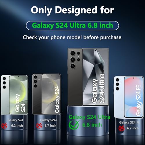 Image of OWKEY for Samsung Galaxy S24 Ultra Case 6.8'', Magnetic S24 Ultra Case Compatible with Magsafe, [Shockproof Military] Translucent Back Slim Bumper Cover Phone Case Samsung S24 Ultra, Purple