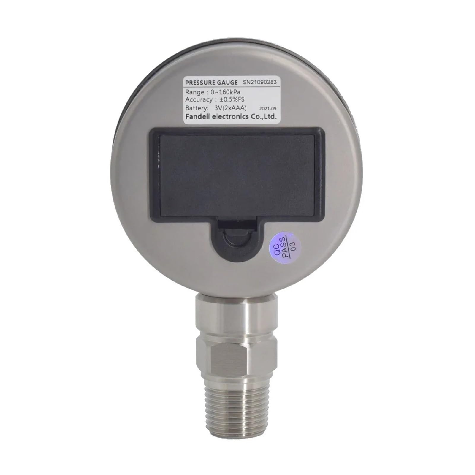 Manómetro hidráulico digital, con de presión de diafragma de temperatura Manómetro de agua de acero inoxidable LCD G1/2(0-250KPa)
