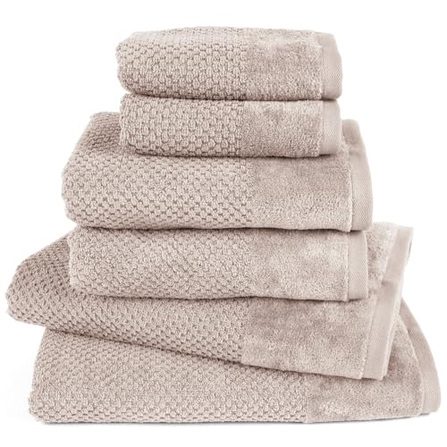 Pure Label 6-TLG. Handtücher Set mit Aufhängeschlaufen aus 100{8d9c604cc6c290fb7bb06c7e495378d6c4055c02fcb1426b04eec4023bd44857} Baumwolle, saugstark und weich - 2X Badetuch (70x140 cm) 2X Handtuch (50x100cm) 2X Gästetuch (30x50 cm), Stein - Taupe Pure Label 6-TLG. Handtücher Set mit Aufhängeschlaufen aus 100{8d9c604cc6c290fb7bb06c7e495378d6c4055c02fcb1426b04eec4023bd44857} Baumwolle, saugstark und weich - 2X Badetuch (70x140 cm) 2X Handtuch (50x100cm) 2X Gästetuch (30x50 cm), Stein - Taupe