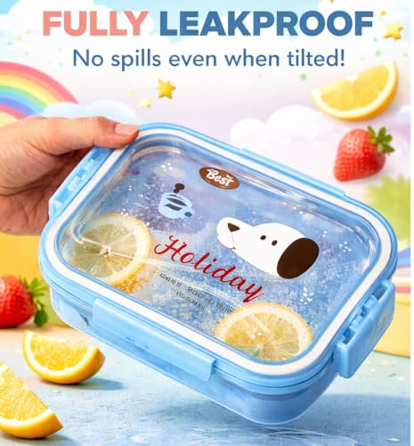 Image of Cartoon Kids Stainless Steel Lunch Box Set with Water Bottle | Leakproof BPA-Free School Tiffin Combo | Durable Food Storage Container for Boys & Girls (with Bottle Steel 01)