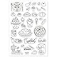 GLOBLELAND Silikonstempel Essen Klare Stempel Kaffee, Pizza, Kuchen und Truthahn Transparente Stempel Essen Clear Stamps für Kartenherstellung und DIY Scrapbooking Dekor