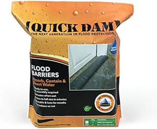 Quick Dam QD65-2 5' Barrier Water Flood Dam Bags, 2 Pack, Black