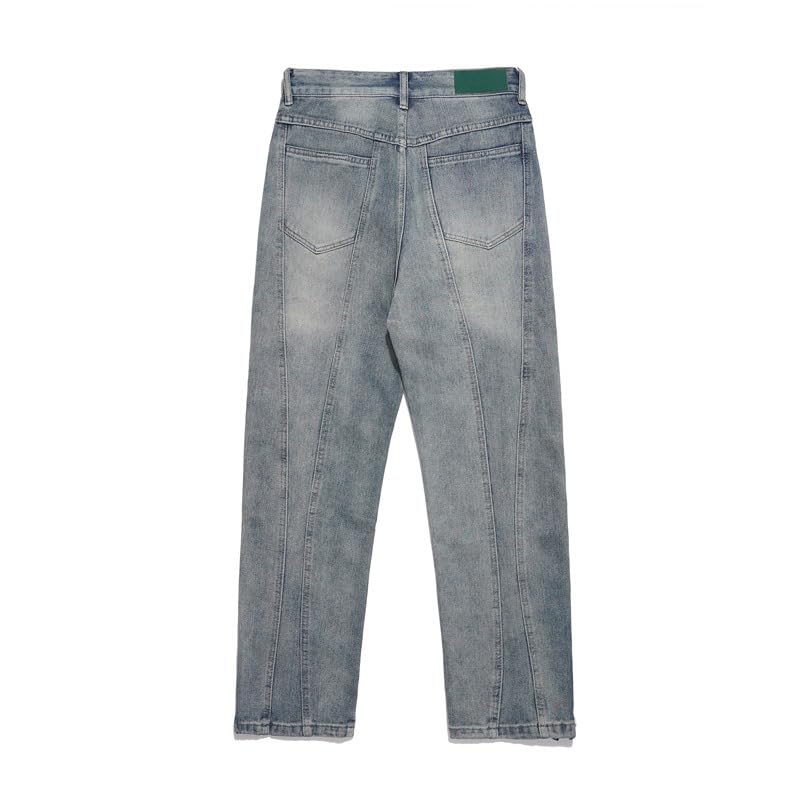 Men's Jeans Patchwork Straight-Leg Loose Retro Zipper Casual Commute Daily Pants2