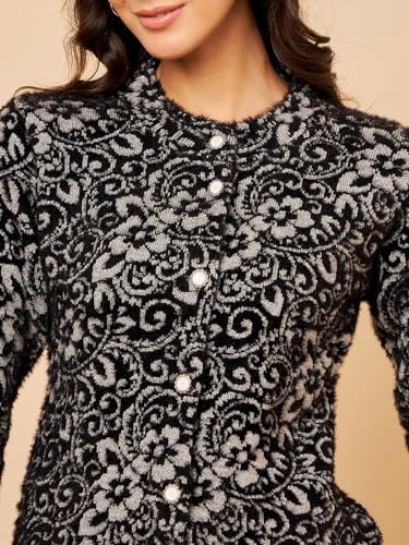 Image of Modeve Women Floral Print Round Neck Sweater for Winter||Winterwear||