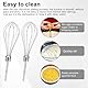 PARFCO Handmixer Zubehörset, 6 Stück Handmixer Zubehörset, Edelstahl Zubehörsets Rührbesen, Rührstab und Knethaken, für Schlagen Eiern und Kneten Teig