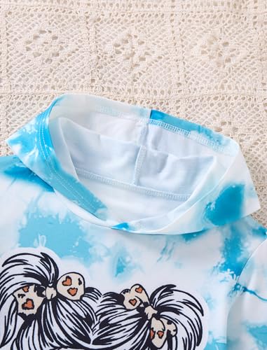 Image of Girls Clothes Cool Girl Print Tie Dye Hoodie Pullover Sweatshirts Leggings Teen Girl Clothes 6-14 Years