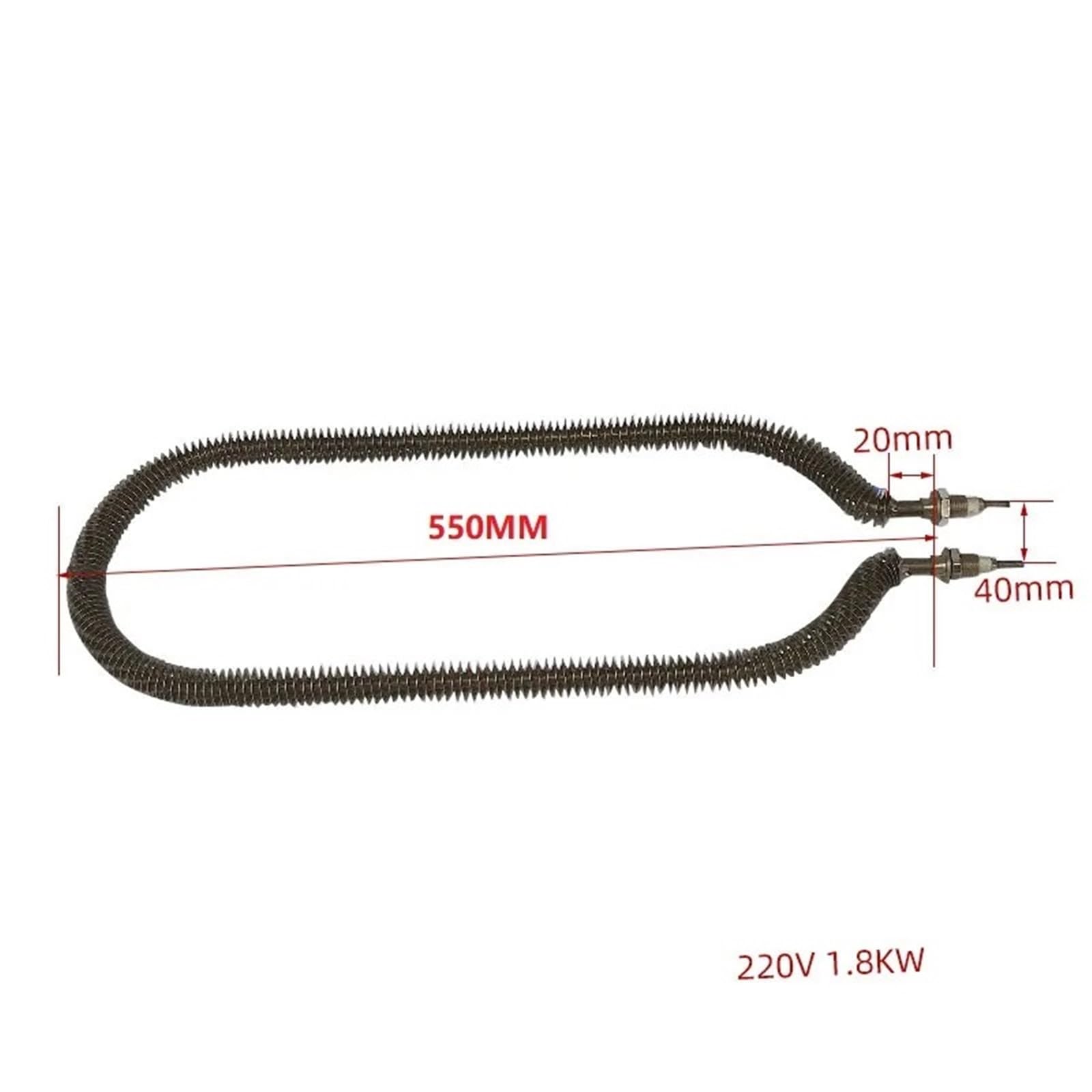 220V 1500W/1800W Wärmetauscher Heizung Edelstahl Elektrisches Heizelement Heißluftwiderstand 1Stk(1800W)