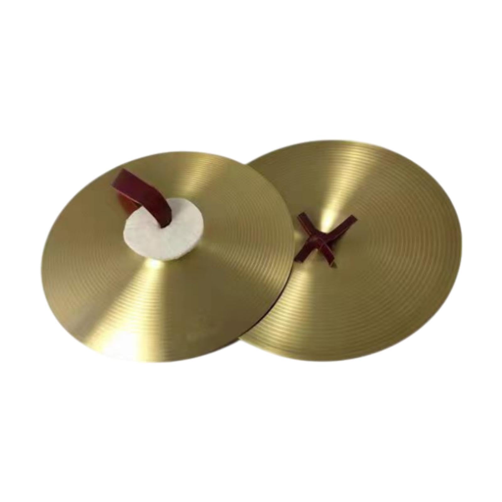 2 Piezas Platillo Crash Címbalo Manual Percusión Rítmica Instrumento Musical Aleación Robusta con Correa Resistente Adecuado para Ejercicios Musicales, 16 Inch