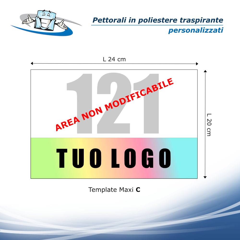 N. 200 Pettorali Personalizzati e con numerazione progressiva in Poliestere Traspirante per Eventi Sportivi - Pettorine con Numeri Gara Corsa Sci Maratone Ciclismo Motociclismo