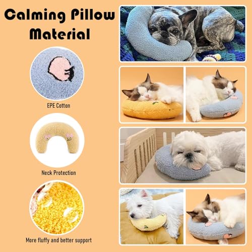 MarverFace 2 Stück Beruhigungskissen für Hunde, Kissen für Katzen, Haustierkissen Katzenkissen Plüsch zum Schlafen Ausruhen Spielen