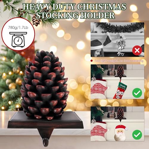 Christmas-Stocking-Holder-4-Pack-Pinecones-Christmas-Stocking-Holders-for-Mantle-Weighted-Heavy-Duty-Metal-Base-Stocking-Hanger-for-Fireplace-Tables-Window-Home-Decoration-for-Christmas Christmas Stocking Holder 4 Pack Pinecones Christmas Stocking Holders for Mantle Weighted Heavy Duty Metal Base Stocking Hanger for Fireplace Tables Window Home Decoration for Christmas