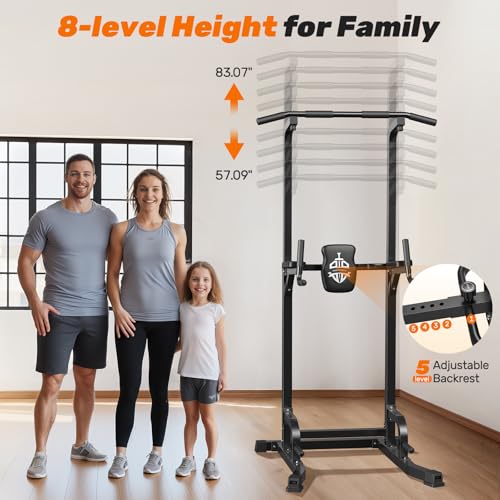 Sportsroyals Power Tower Pull Up Bar Station, 450LBS Stable Pull Up Dip Station for Home Gym Strength Training Equipment - Image 5
