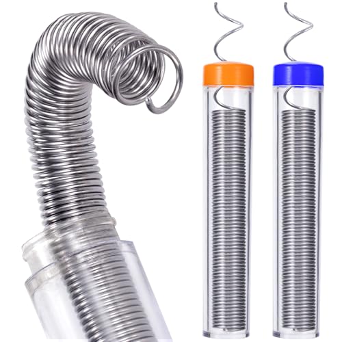 Image of Pndeyo 2 Pack 0.8mm Diameter Solder Wire, Portable Electrical Soldering Wire for Motherboard Electrial Appliance Components Repair (Net 12g)- Orange & Blue