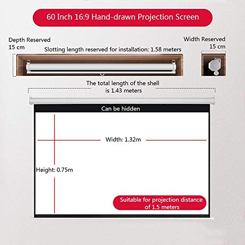 Pantalla Manual para Proyector 60 Pulgadas 4:3 con Auto Locking miniatura 2