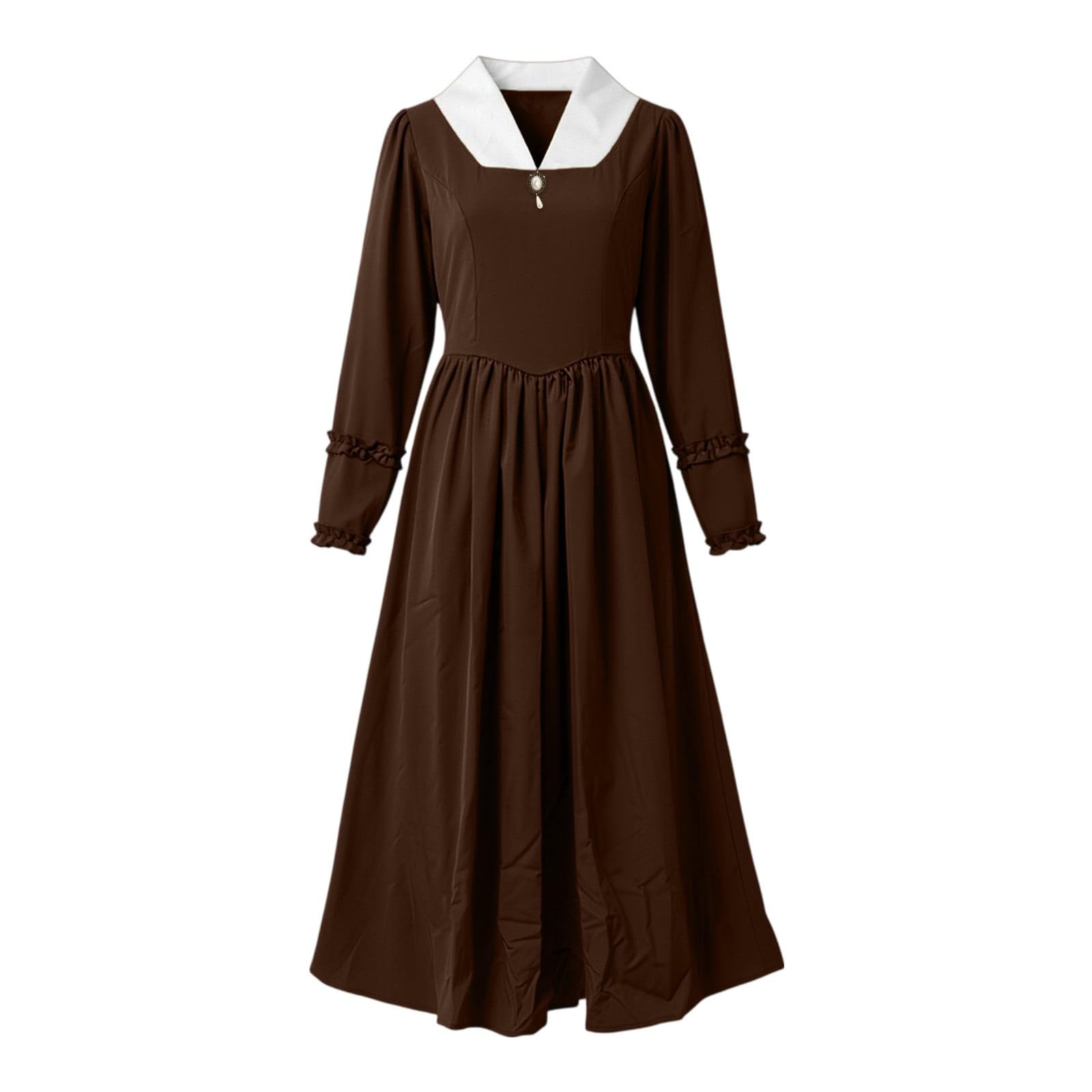 Dirndl Damen Oktoberfest Outfit Midi Dirndlkleid Trachtenkleid Elegantes mittelalterliches Kleid mit Taillenbetonung für Bühnenauftritte und Halloween Spitze Midi Dirndlkleid Kleid für