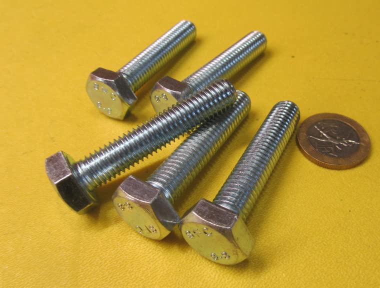 Class 8.8 Zinc Steel Bolts FT M10 x 1.5 mm x 50 mm Long 25 pcs.