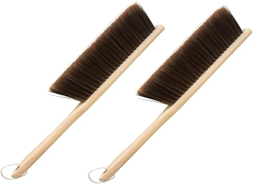 Cepillo de limpieza de escoba de mango de madera, cepillo de cerdas suaves de 14 pulgadas para limpieza del hogar, polvo, sofá, ropa, automóvil,