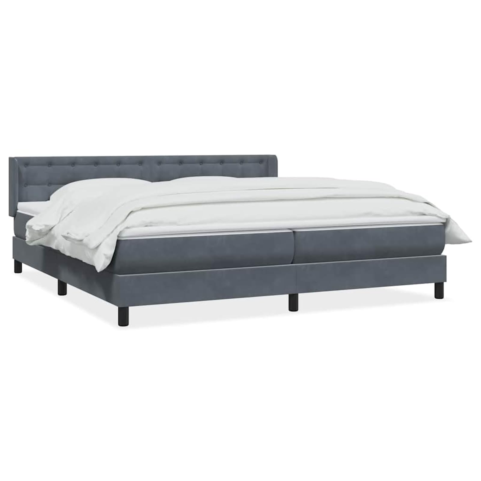 ATOMSTACK MAKER Letto a molle, 180 x 210 cm, con materasso a molle insacchettate, rivestimento in velluto grigio scuro, testiera regolabile in altezza e cuscino traspirante lavabile, per camera da