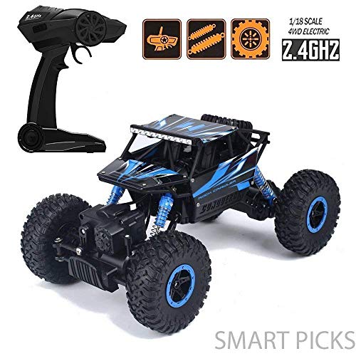 Image of H an Store R /C Off Road RC Car 1:18 Rechargeable Rock Crawling 4WD 2.4 Ghz 4x4 Rally Car Remote Control Monster Truck (Blue)