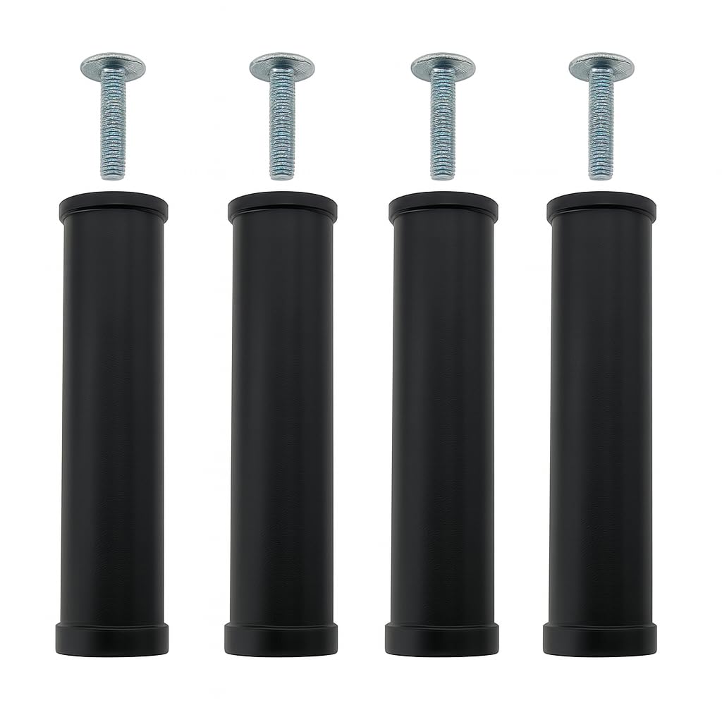 Generico Set 4 Piedi Universali per Rete a Doghe – Gambe Letto in Acciaio con Gomma Antigraffio (26 cm)