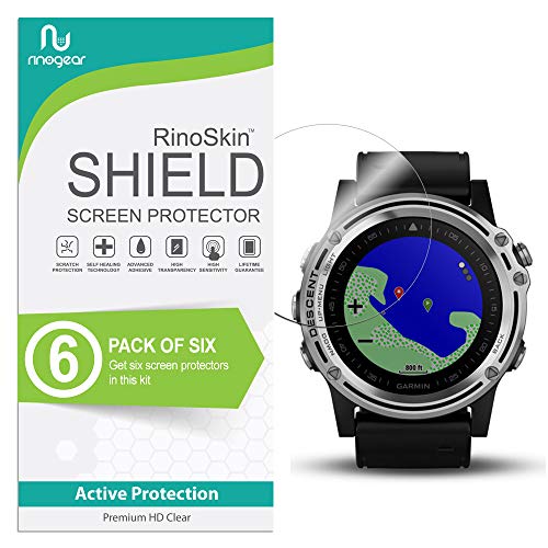 (6-Pack) RinoGear Screen Protector for Garmin Descent MK1 Case Friendly Garmin Descent MK1 Screen Protector Accessory Full Coverage Clear Film