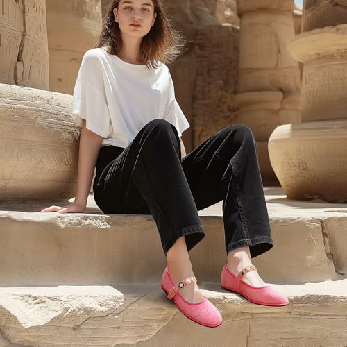 Mary Jane Flats;Round Toe Ballet Flat;Imitation Pearls;Strass & Metal4