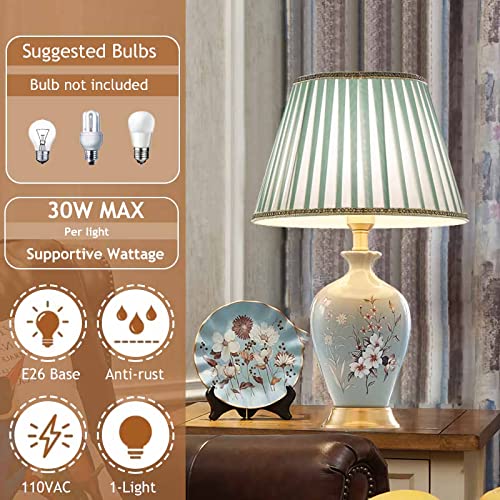 Lámpara de mesa LED floral cerámica clásica verde miniatura 4