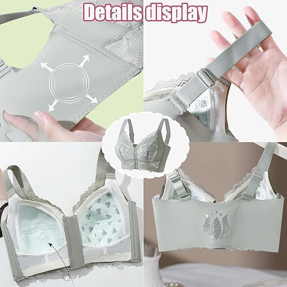 Sanrah Zipper Bra,Ziplacy - Ultra Soft Front Zip Wireless Lifting Bra,Ziplacy Zipper Bras4