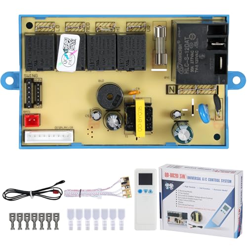 Universal AC Control System Board, Multifunctional Air Conditioner Control Panel Set, Control Panel Replacement with Accessories 110V-220V