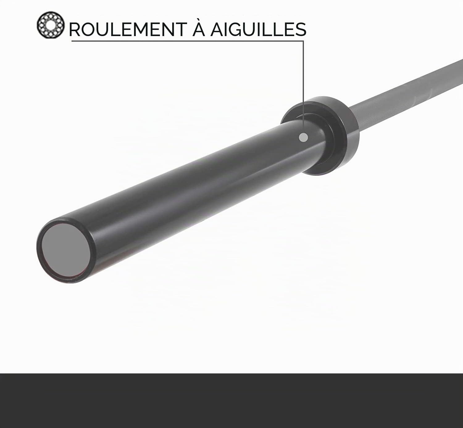 Barre d'Entraînement Olympique 180 cm - Acier Chromé, Diamètre 50 mm, Sans Poids