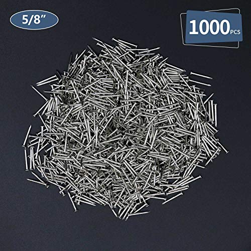 Image of JEGONFRI 1000PCS 5 /8 inch x 17Ga Flat Head Hanging Nails Wall Decor | Rust-Resistant Nickel Coating, Carbon Steel, for Home Repairs & Craft Projects, Sharp Points