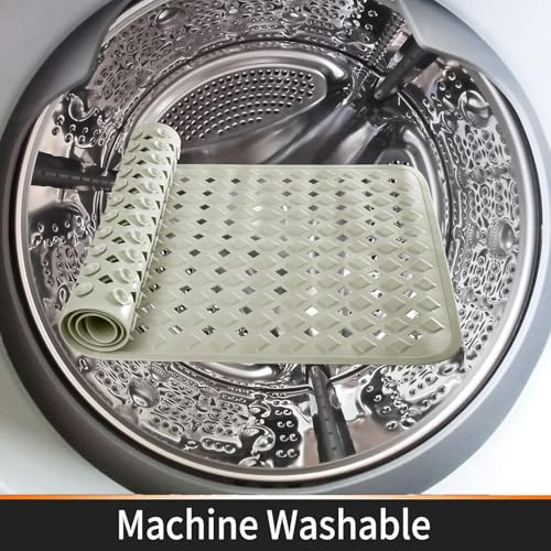 Image of Door mat Bathroom mats Anti Slip for Entrance Floor Foot Skid Bathtub Bath Shower Suction Cups (Beige 70x40cm)