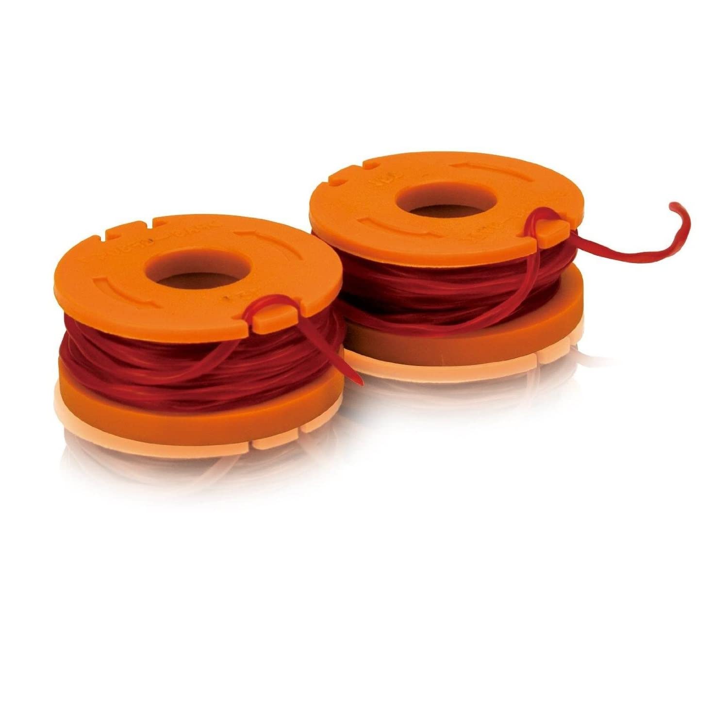 Worx Powershare 20V Li-Ion Akku-Rasentrimmer (2 Akkus), WG163E & WA0004.1 Rasentrimmer Faden für alle 20V WORX Rasentrimmer, Ø 1,65mm, 3m Länge – 2er Set