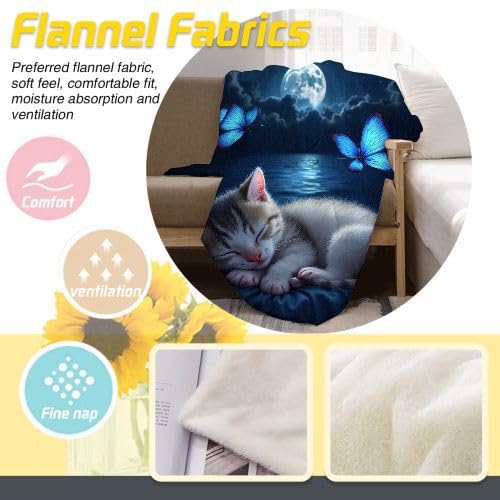 Manta para Sofá 240 x 260 Gatos, Mullida Mantas para Cama 180 de Franela, Cálida Reversible Manta Polar de Microfibra para Cubre Colchas, 260x240 cm D2