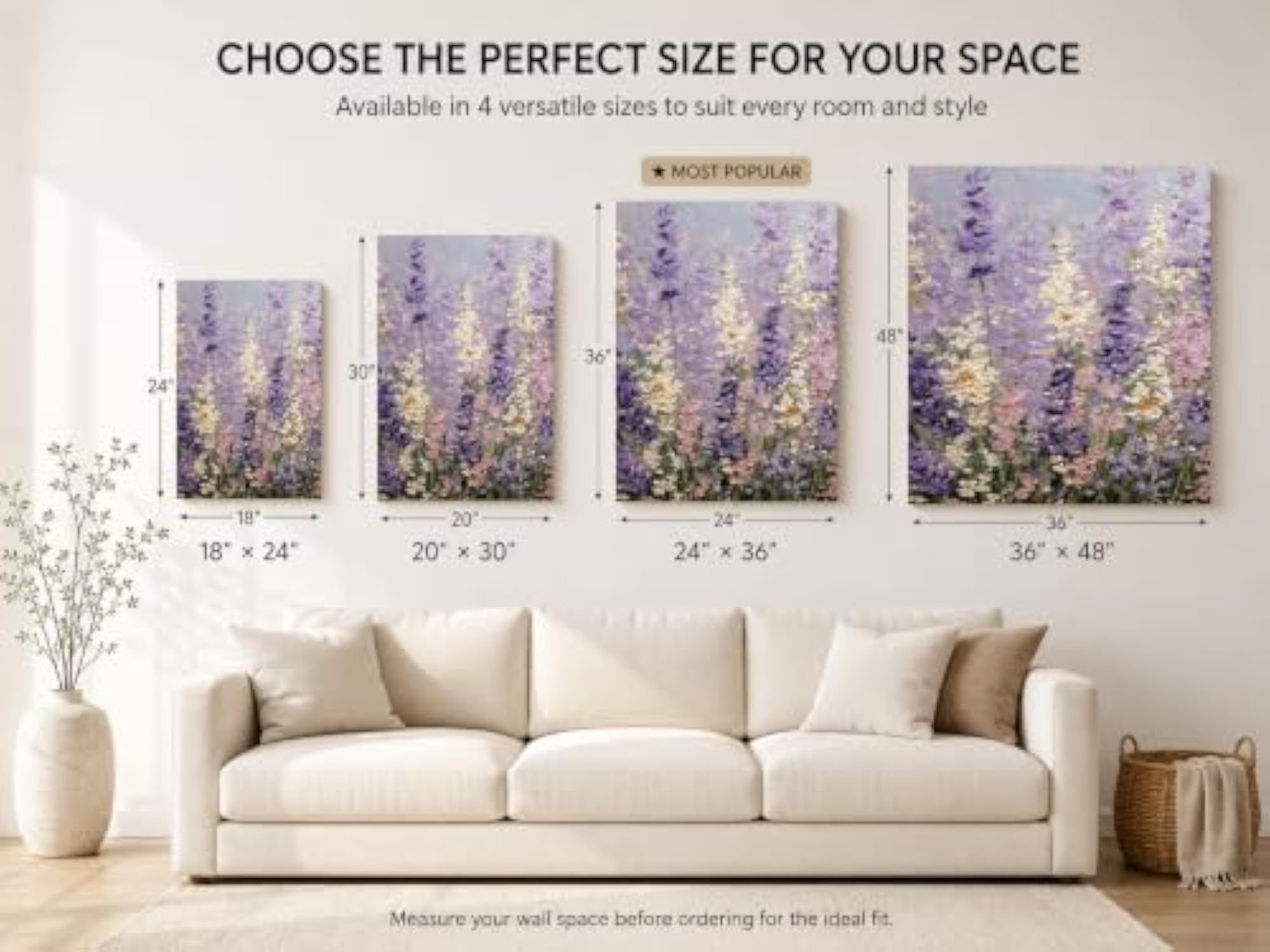 Lavender Field Textured Canvas Wall Art