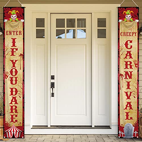 Allenjoy Halloween Evil Circus Porch Banner Creepy Carnival Party...