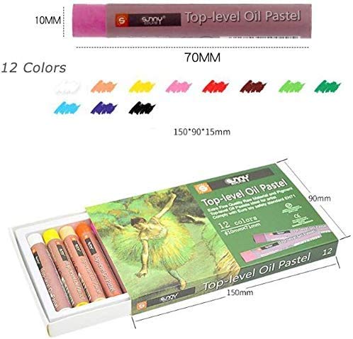 Lot de 12 pastels à l'huile, bâtons de dessin blancs pour artistes, adultes et enfants Lot de 12 pastels à l'huile, bâtons de dessin blancs pour artistes, adultes et enfants