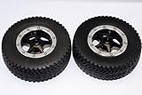 GPM HPI Bullet Nitro 3.0 Upgrade Pièces Rubber Front Tires with Nylon Rims Frame & Aluminium 5 Star Beadlock Rims & 12X9mm Drive Adapters - 1Pr Set Black