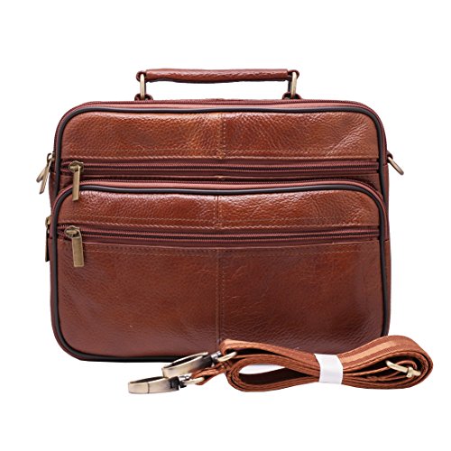 Tablet Cross body messenger bag and Handbag 2 in 1 Day bag Cowhide leather Tote Bag for Up to 10 Inch WK3