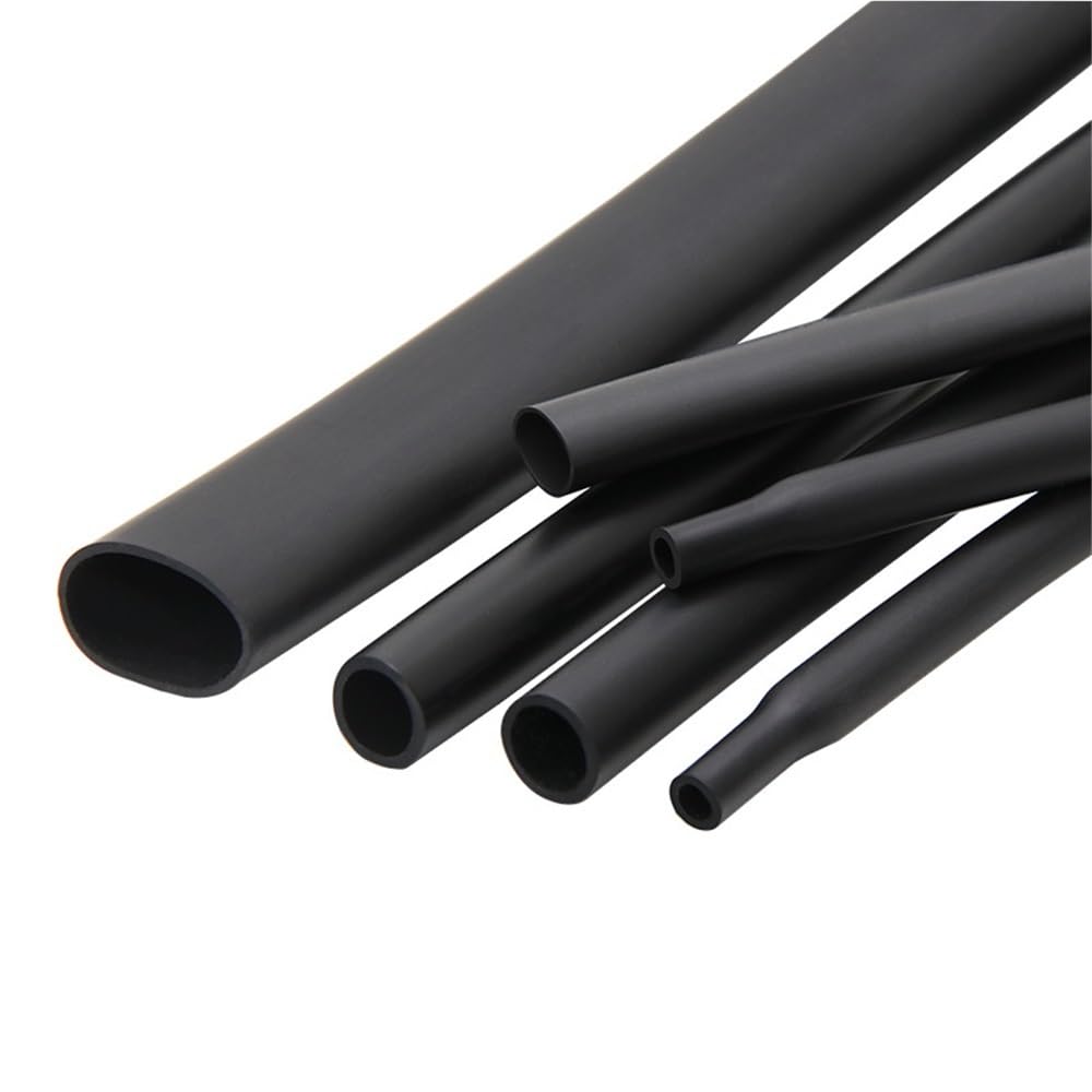 Rurka termokurczliwa z PVC, Rurka termokurczliwa Czarna silikonowa osłona przewodu, rękaw kablowy, wiele rozmiarów(12MM*5M)